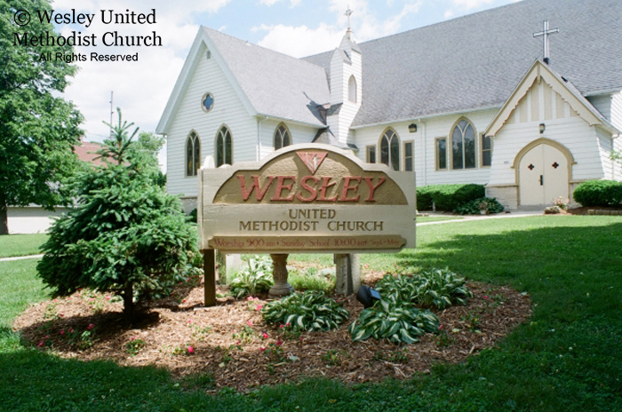 Wesley United Methodist Church sign